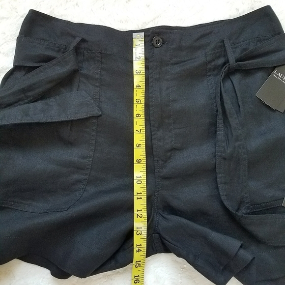 Lauren Ralph Lauren Belted Linen Shorts - Picture 3 of 11